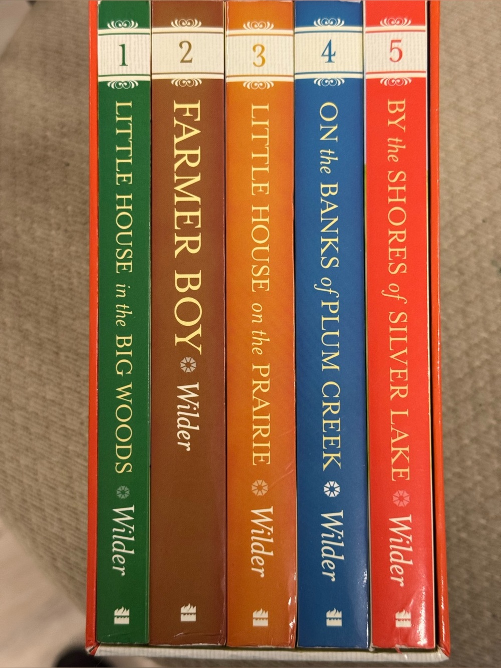 Laura Ingalls Wilder Five-Book Hardcover Set - Green, Brown, Orange, Blue, Red